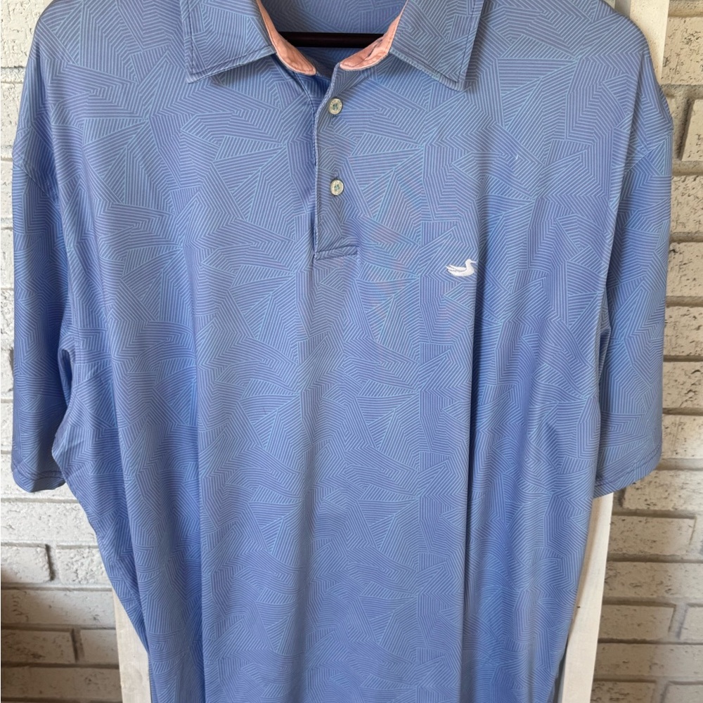 Southern Marsh Geometric Blue Polo Shirt